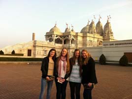 Ski students at Hindu Temple, West London in March 2012